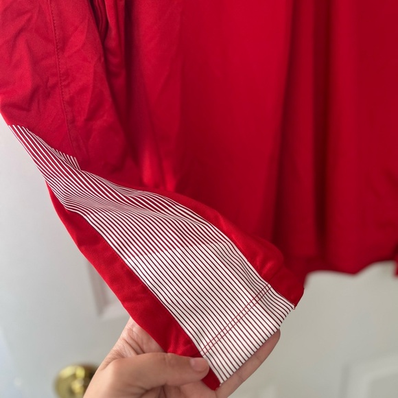 NWT Adidas Men’s Sideline 1/4-Zip Knit Pullover M Red / White - Picture 8 of 16